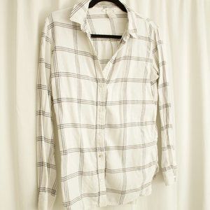 Womens Long Sleeve Button Down Plaid Flannel Top